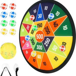 BELLOCHIDDO 14" Dart Board for Kids with 8 Sticky Balls, Indoor Outdoor Party.